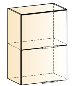 Настенный шкаф Стоун L500 Н720 (2 дв. гл.гориз.) (белый/джелато софттач) в Тюмени - предосмотр 1