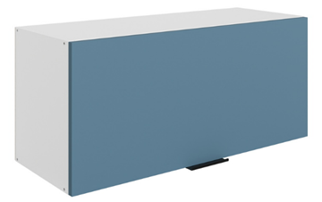 Навесной кухонный шкаф Стоун L800 Н360 (1 дв. гл.) (белый/изумруд софттач) в Тюмени
