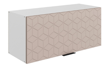 Шкаф настенный Стоун L800 Н360 (1 дв. гл.) с фрезировкой (белый/грей софттач) в Тюмени