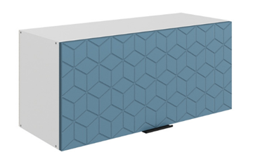 Кухонный навесной шкаф Стоун L800 Н360 (1 дв. гл.) с фрезировкой (белый/изумруд софттач) в Тюмени - предосмотр