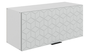 Навесной шкаф Стоун L800 Н360 (1 дв. гл.) с фрезировкой (белый/лайт грей софттач) в Тюмени
