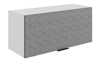 Настенный шкаф Стоун L800 Н360 (1 дв. гл.) с фрезировкой (белый/оникс софттач) в Тюмени