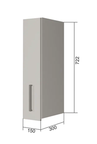 Кухонный навесной шкаф В7 15, Сатин/Белый в Заводоуковске
