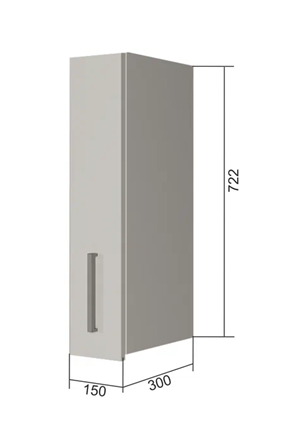 Кухонный навесной шкаф В7 15, Сатин/Белый в Тюмени - изображение