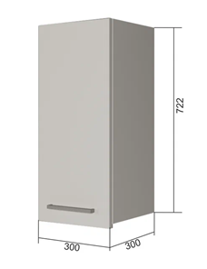 Кухонный навесной шкаф В7 30, МДФ Софт бирюза/Антрацит в Тюмени