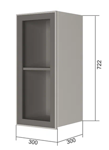 Кухонный шкаф В7 30, Стекло/Антрацит в Тюмени