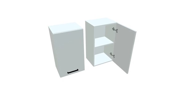 Навесной кухонный шкаф В7 40, Белое гладкое Ламарти/Белый в Заводоуковске - изображение