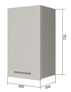 Навесной кухонный шкаф В7 40, Бетон пайн/Антрацит в Тюмени