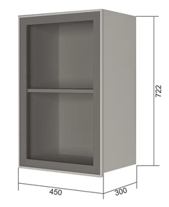 Кухонный шкаф В7 45, Стекло/Белый в Тюмени