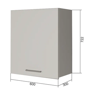Навесной кухонный шкаф В7 60, Серый/Антрацит в Тюмени - предосмотр