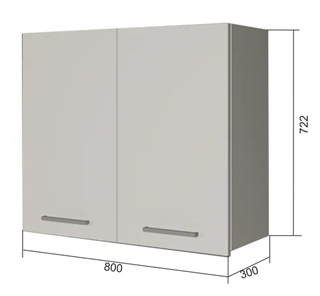Кухонный навесной шкаф В7 80, МДФ Океания/Антрацит в Тюмени