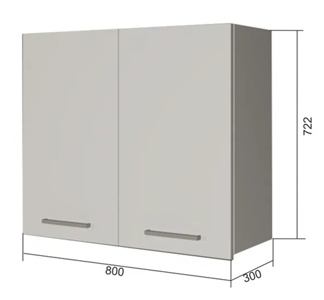 Кухонный навесной шкаф В7 80, Сатин/Белый в Заводоуковске - изображение