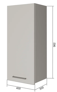 Шкаф навесной В9 40, МДФ Софт бирюза/Антрацит в Тюмени