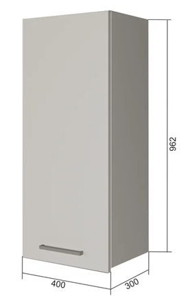 Шкаф настенный В9 40, Сатин/Белый в Тюмени - изображение