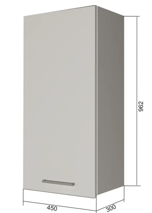 Кухонный шкаф В9 45, Сатин/Белый в Заводоуковске - изображение