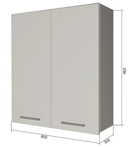 Навесной кухонный шкаф В9 80, МДФ Черный матовый/Белый в Тюмени