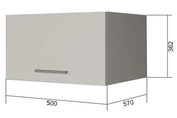 Шкаф кухонный ВГ50Г, Белое гладкое Ламарти/Антрацит в Ишиме