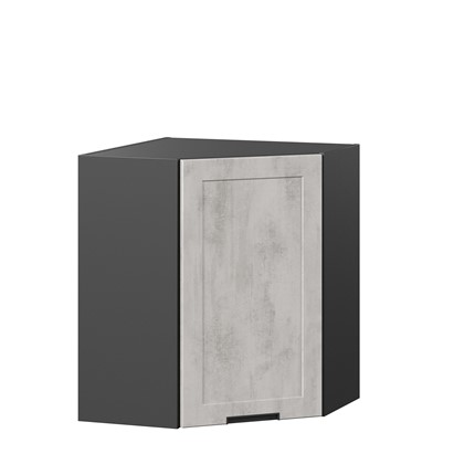 Навесной угловой шкаф 600 Джамис ЛД 296.610.000.074, Чёрный/Белый камень в Заводоуковске - изображение