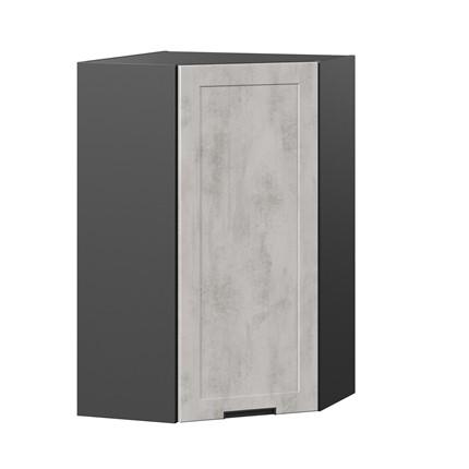 Навесной угловой шкаф 600 высокий Джамис ЛД 296.620.000.075, Чёрный/Белый камень в Заводоуковске - изображение