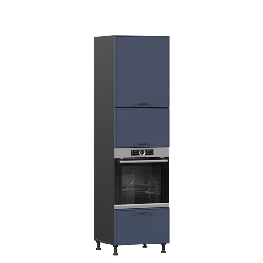 Кухонный шкаф-пенал для посуды 600 Индиго ЛД 298.470.000.157, Чёрный/Тёмно-синий в Тюмени - изображение 3