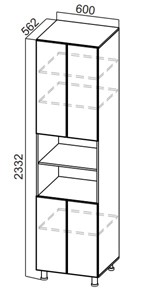 Кухонный шкаф-пенал Стайл, П600(2332), МДФ в Ишиме