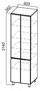 Шкаф-пенал распашной Стайл, П600г(2140), МДФ в Тюмени