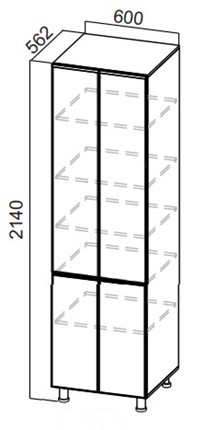Шкаф-пенал распашной Стайл, П600г(2140), МДФ в Заводоуковске - изображение