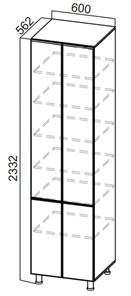 Распашной шкаф-пенал Стайл, П600г(2332), МДФ в Ишиме