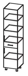 Шкаф-пенал с ящиком Модерн А40 МДФ глянец, металлик, премиум в Тюмени
