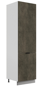Шкаф-пенал Стоун 2 L600 (2 дв.гл.) (белый/камень темно-серый) в Тюмени