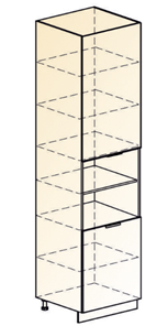 Шкаф-пенал Стоун 2 L600 H2141 (2 дв. гл.) (белый/оникс софттач) в Тюмени - предосмотр 1