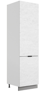 Шкаф-пенал Стоун L600 под холодильник (2 дв.гл.) (белый/белая скала) в Тюмени