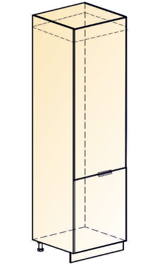 Шкаф-пенал Стоун L600 под холодильник (2 дв.гл.) (белый/палисандр) в Тюмени - изображение 1