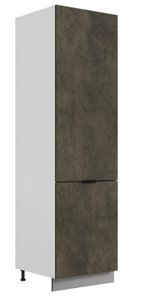 Шкаф-пенал Стоун L600 под холодильник (2 дв.гл.) (белый/камень темно-серый) в Тюмени