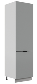 Шкаф-пенал Стоун L600 под холодильник (2 дв.гл.) (белый/оникс софттач) в Тюмени