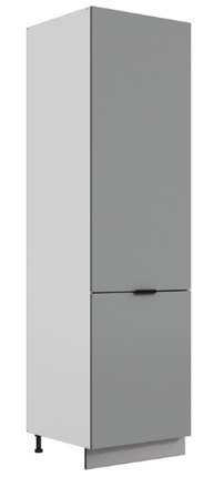 Шкаф-пенал Стоун L600 под холодильник (2 дв.гл.) (белый/оникс софттач) в Тюмени - изображение