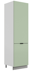 Шкаф-пенал Стоун L600 под холодильник (2 дв.гл.) (белый/полынь софттач) в Тюмени