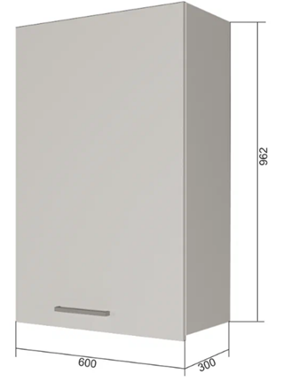 Навесной шкаф ВС9 60, Бетон пайн/Белый в Заводоуковске - изображение