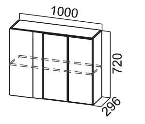 Шкаф навесной Модус, Ш1000у/720, цемент светлый в Ишиме