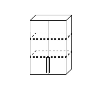 Шкаф кухонный Мыло, настенный двухдверный с полкой 918*600*320, ШН 600/918 в Тюмени - изображение