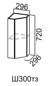Кухонный шкаф торцевой закрытый Модерн New, Ш300тз/720, МДФ в Ишиме