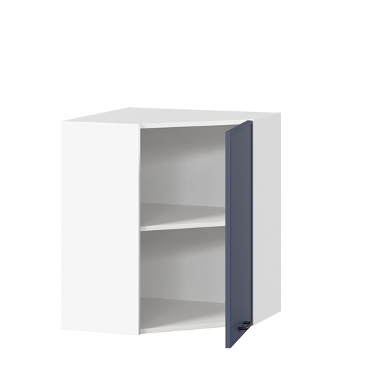 Угловой настенный шкаф Индиго ЛД 298.610.000.116, Белый/Тёмно-синий в Тюмени - изображение 1