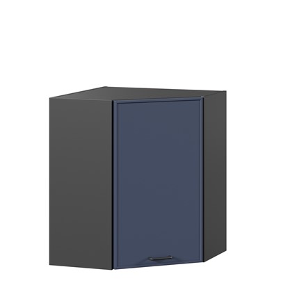 Настенный угловой шкаф Индиго ЛД 298.610.000.158, Чёрный/Тёмно-синий в Заводоуковске - изображение