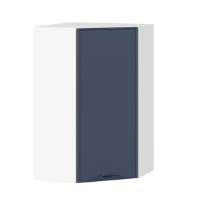 Шкаф угловой настенный высокий Индиго ЛД 298.620.000.117, Белый/Тёмно-синий в Ишиме