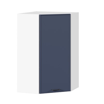 Шкаф угловой настенный высокий Индиго ЛД 298.620.000.117, Белый/Тёмно-синий в Заводоуковске - изображение