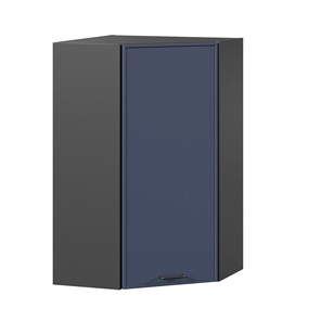Угловой настенный шкаф высокий Индиго ЛД 298.620.000.159, Чёрный/Тёмно-синий в Ишиме