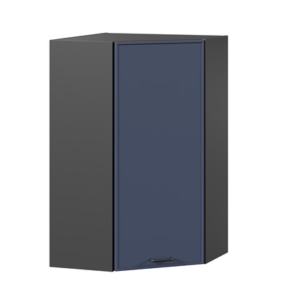 Угловой настенный шкаф высокий Индиго ЛД 298.620.000.159, Чёрный/Тёмно-синий в Тюмени - изображение