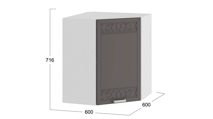 Угловой шкаф на кухню Долорес 1В6У (Белый/Муссон) в Тюмени - изображение 2