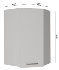 Кухонный угловой шкаф ВУ9, МДФ Черный матовый/Антрацит в Тюмени