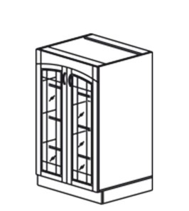 Кухонный шкаф Кантри хозяйственный (буфет со стеклом) 1320*600*525 мм в Тюмени - предосмотр
